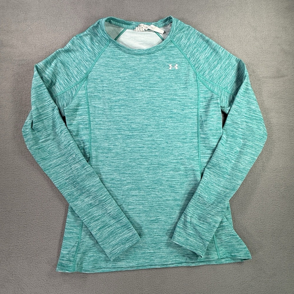 Under Armour Fitted Shirt Top Womens Medium Teal ColdGear Long Sleeve